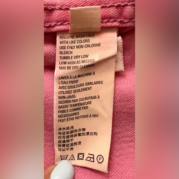 Free People Pink Denim Mini Skirt Women’s size 2 - Picture 4 of 5